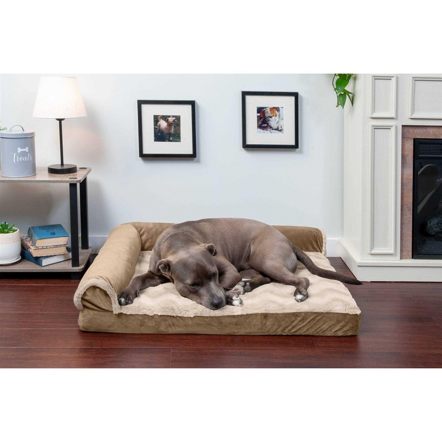 Fur Velvet Chaise Lounge Dog Bed D32378