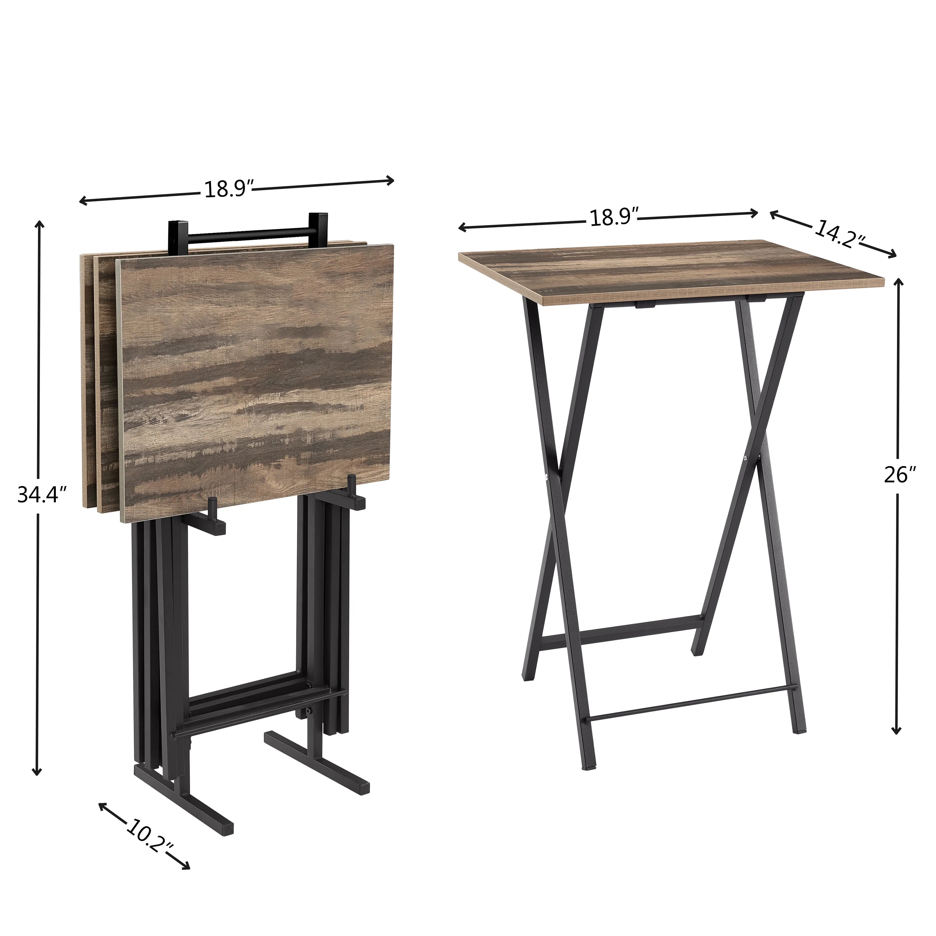 Set of 4 Folding TV Tray Tables C22809