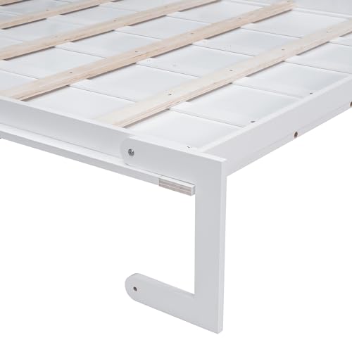 Queen Size White Wooden Murphy Bed with Sofa and Cushion Z5227