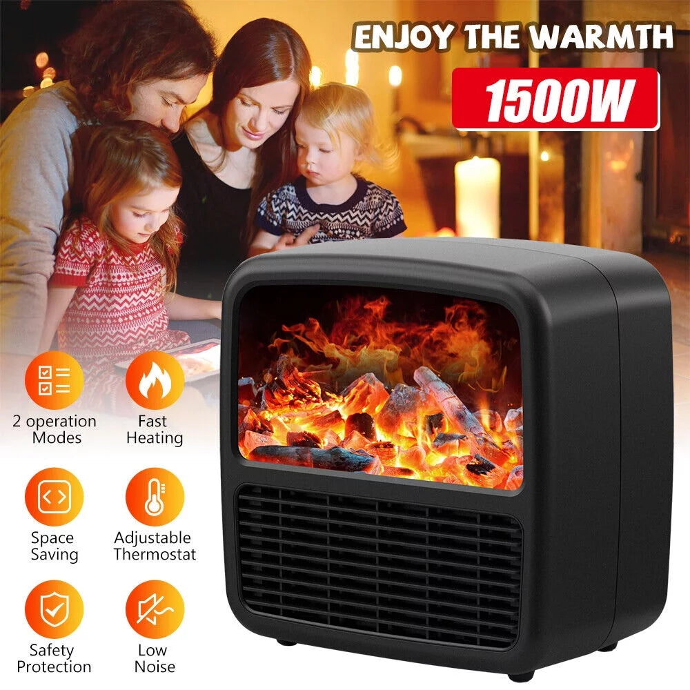 1500W Portable Electric Ceramic Space Heater with Adjustable Thermostat L390007