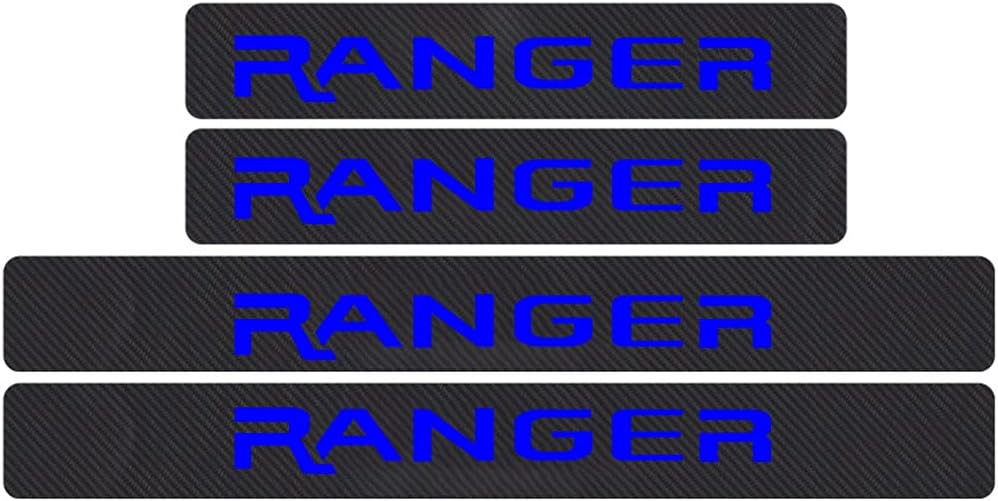 4D Carbon Fiber Door Sill Protector Stickers 4Pcs (Red) U87497