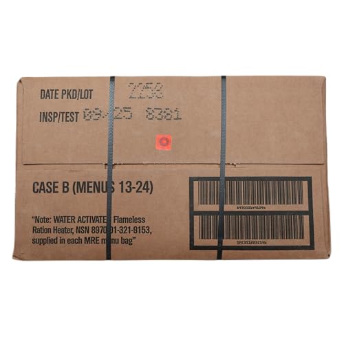 MRE Meals Ready to Eat Bundle (2 x 12 Packs) with Flameless Heaters E541526