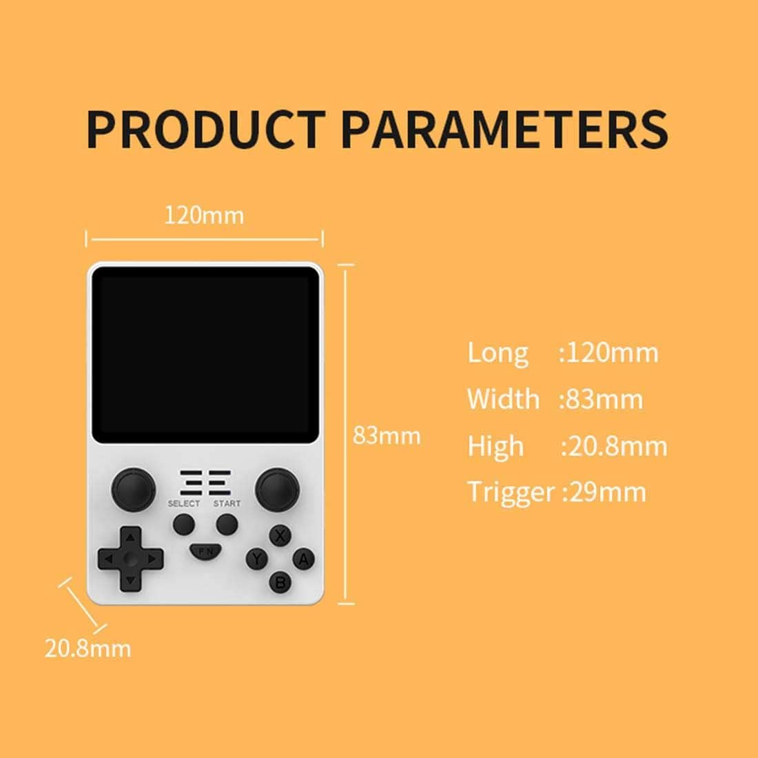 Yellow 3.5 Inch Handheld Game Console D28883