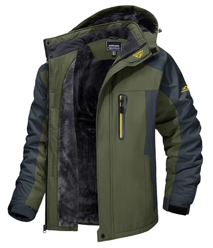 Men's Waterproof Snowboard Fleece Lining Jacket with Hooded T115769
