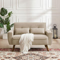 Green Small Loveseat Sofa with Wood Legs V8966