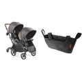 Black Herringbone Convertible Tandem Double Stroller N7044