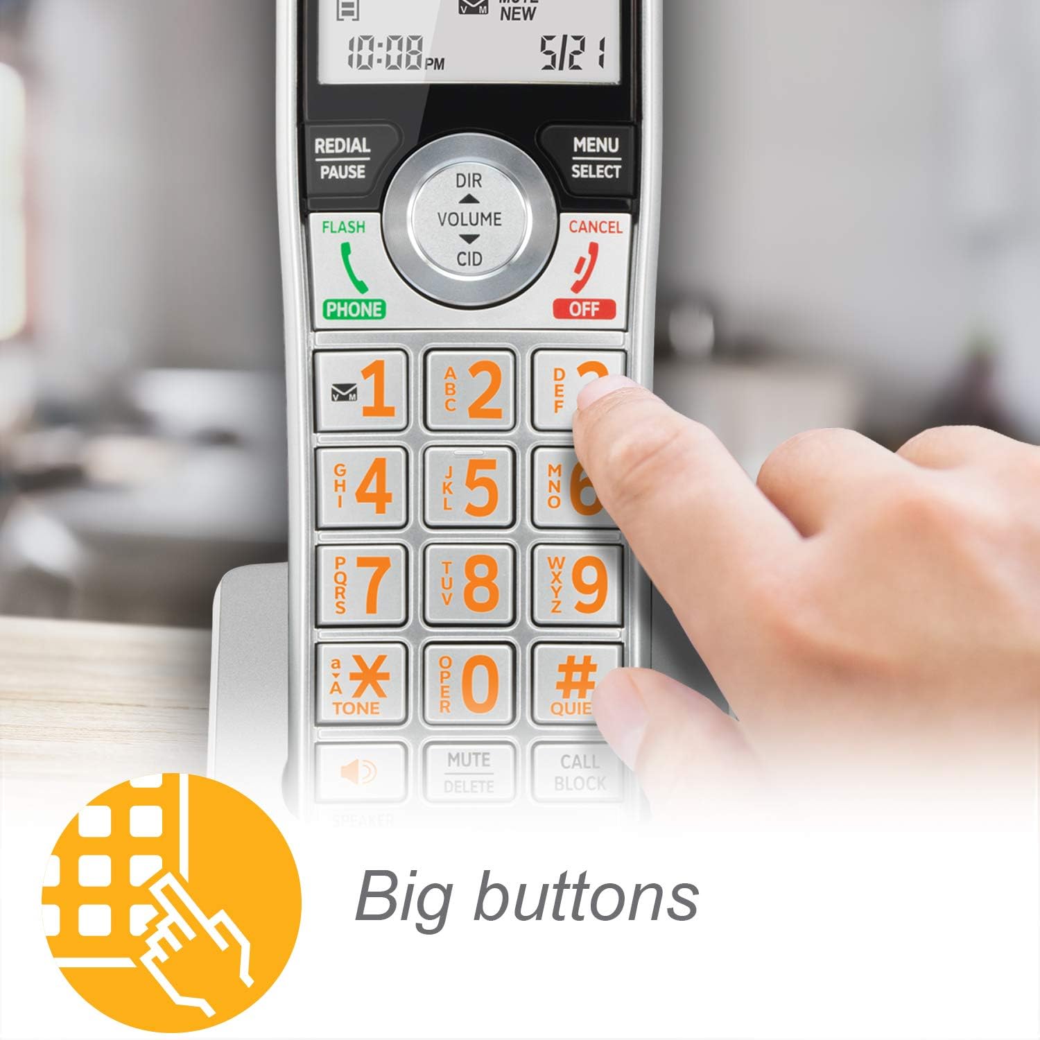 Black/Silver DECT 6.0 Corded/Cordless Phone with 1 Handset R1399