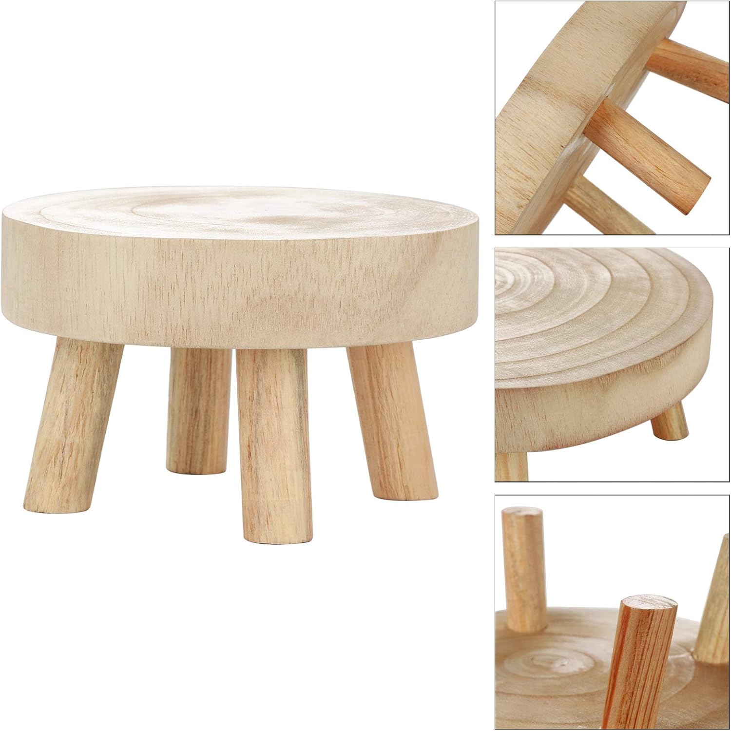 Warm Brown Mini Round Wooden Stool E4051