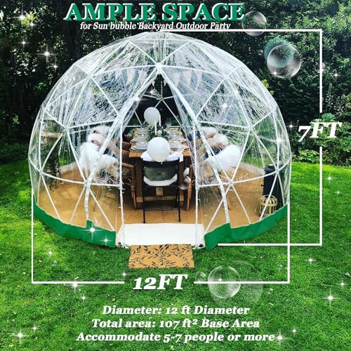 12FT Clear Bubble Tent Outdoor Weather Proof Pod Camping Patio Tent X13558
