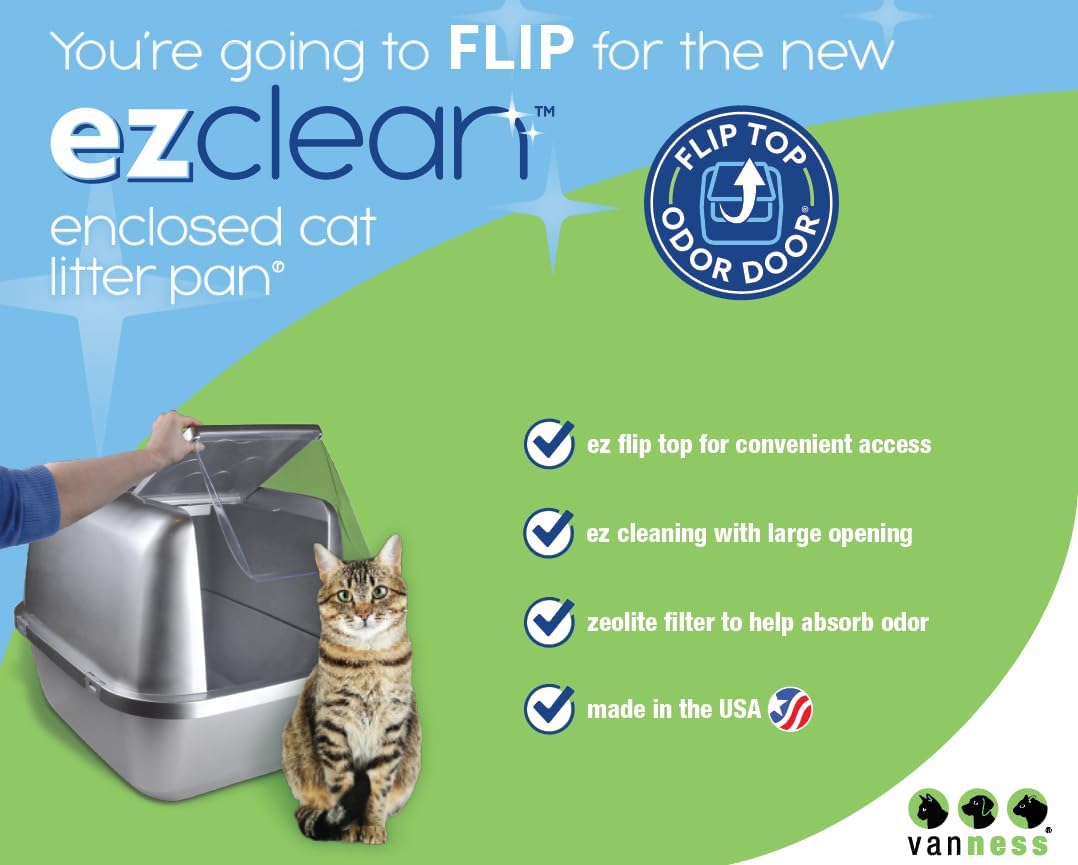 EZ Clean Jumbo Covered Cat Litter Box with Flip Top Lid U170242