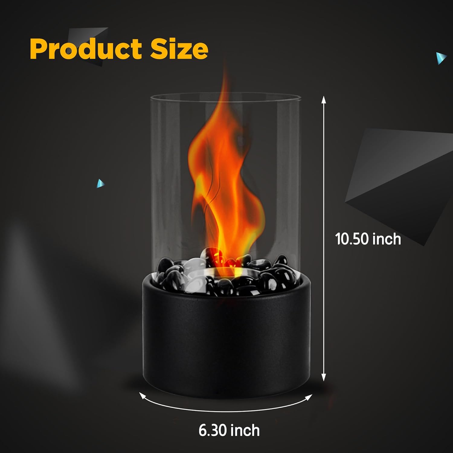 Black and White Stone Design Tabletop Fire Pit R491763