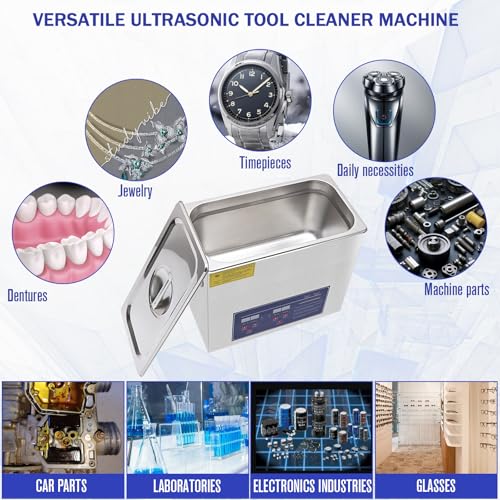 Heated Ultrasonic Parts Cleaner 3L Industrial with Digital Timer, 110V W7212