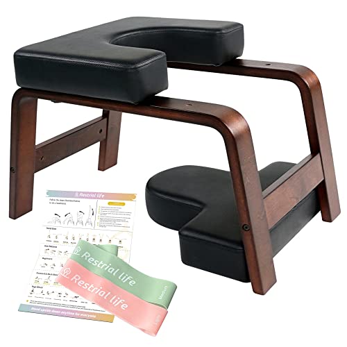 Black Yoga Headstand Bench with Wood and PU Pads B9410