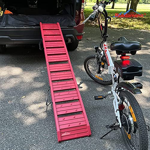 Red Aluminum Foldable Car Ramps, 550 lbs Capacity S1111