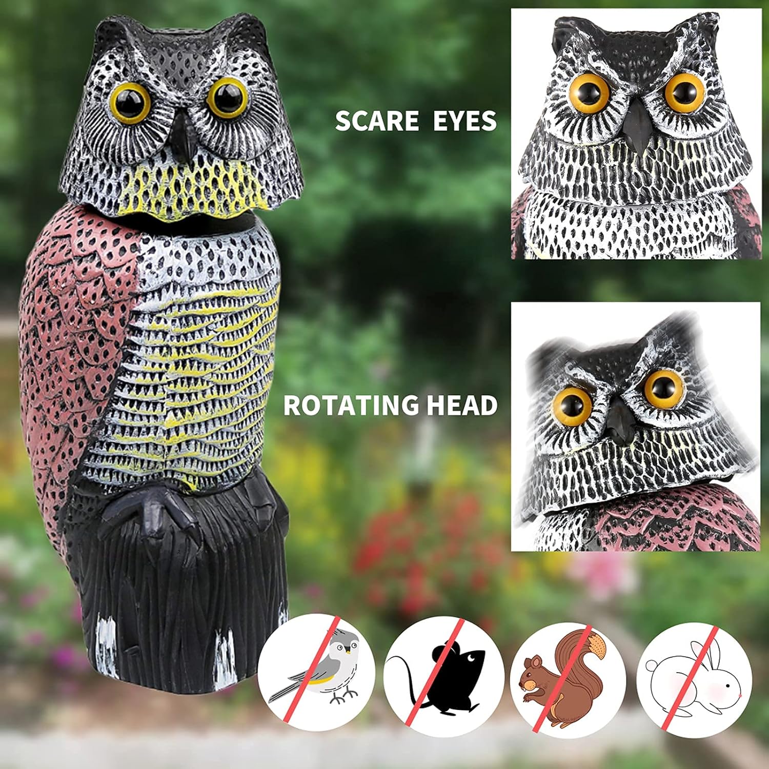 Owl Decoy with Rotating Head P340