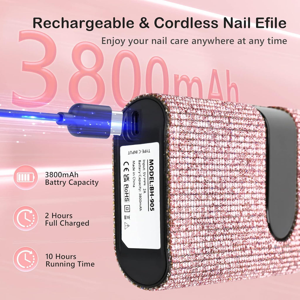Pink Diamond Cordless UV LED Nail Lamp 56W Nail Dryer J395
