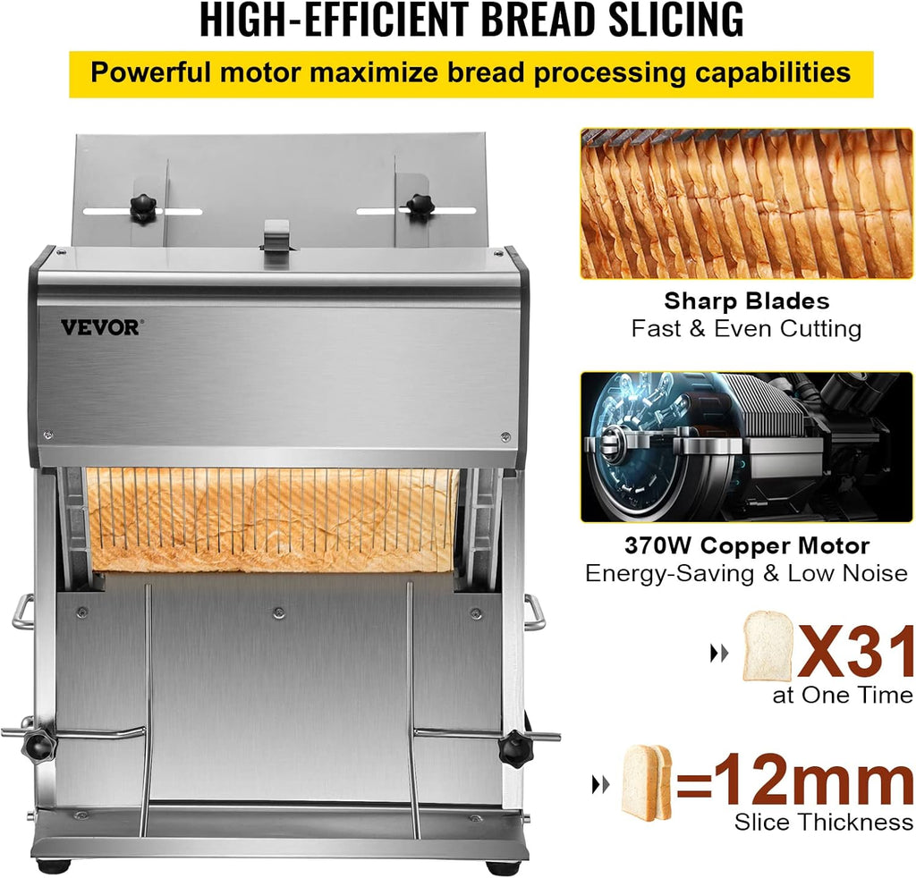 12mm Electric Bread Slicer 31PCS 110V Bread Cutter E92748