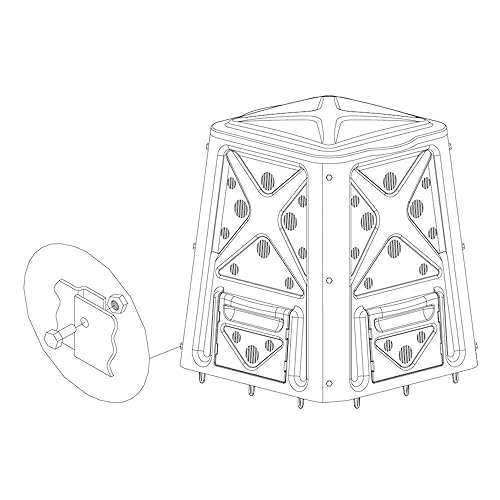 Black 65 Gallon Outdoor Compost Bin with Lid G4808