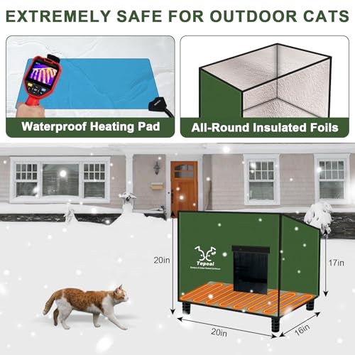 Heated Outdoor Cat House 20x16x20 in G4471