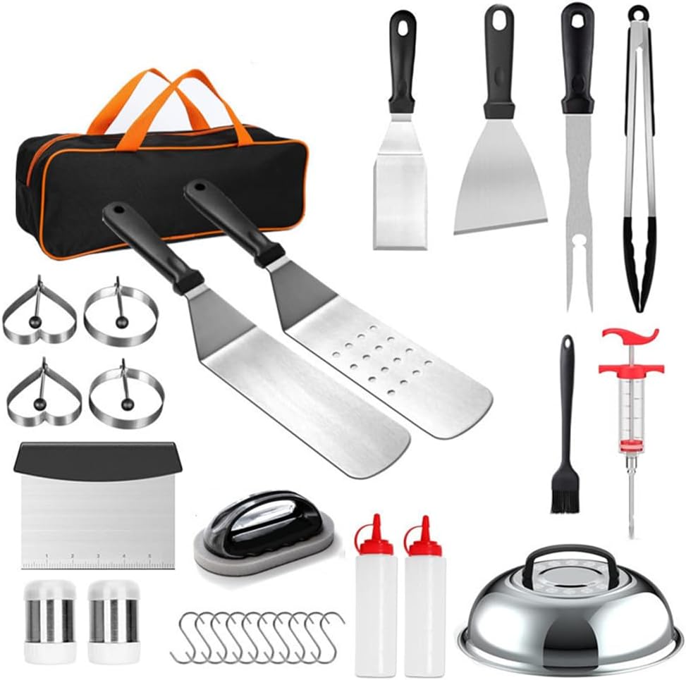 30PCS Flat Top Grill Accessories Set with Spatulas, Basting Cover, Scraper M574499
