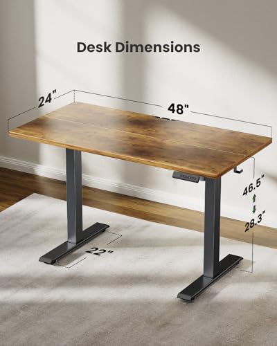Black 55" x 28" Electric Standing Desk with Drawers X533985