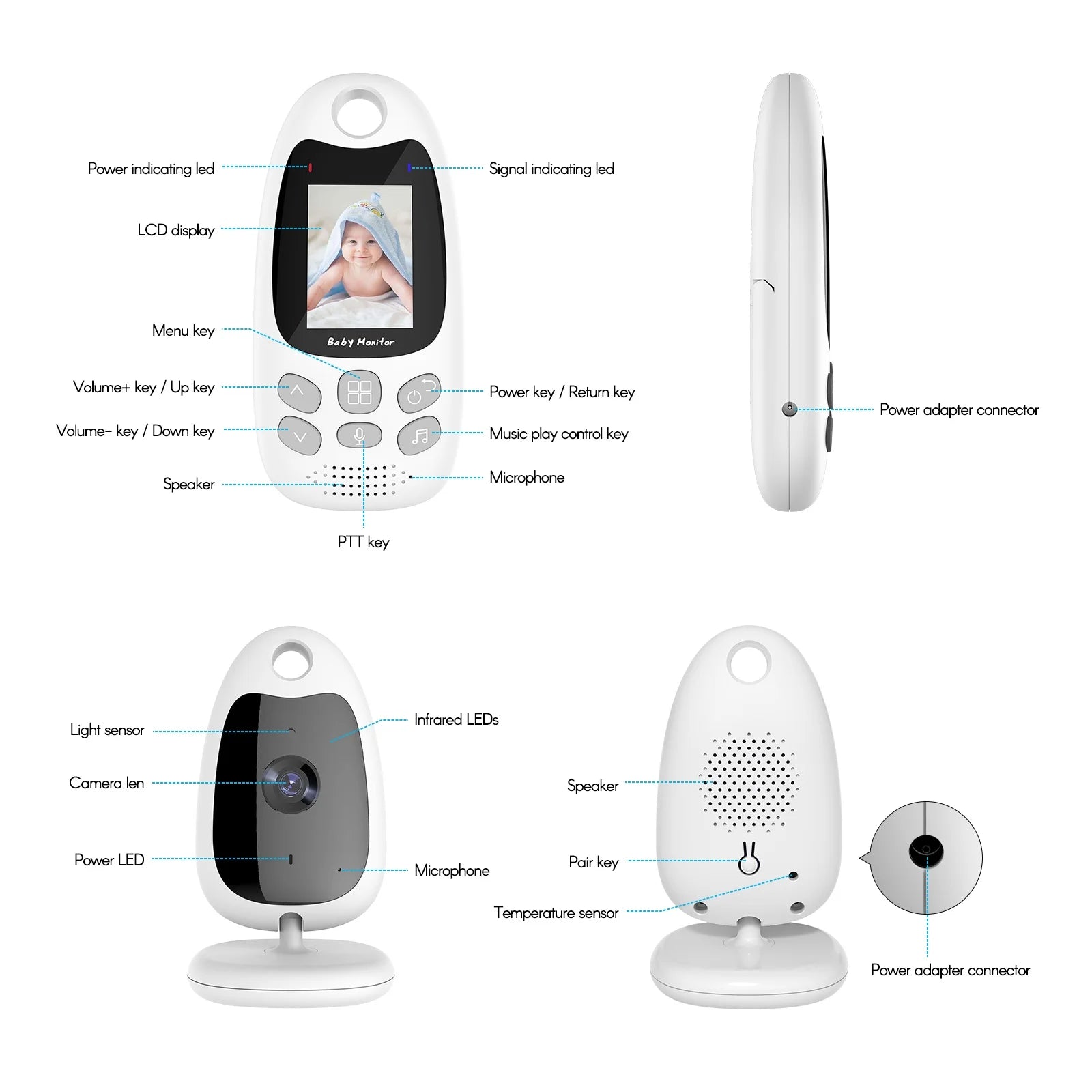 2.0 Inch LCD Screen Digital Video Monitor J2490