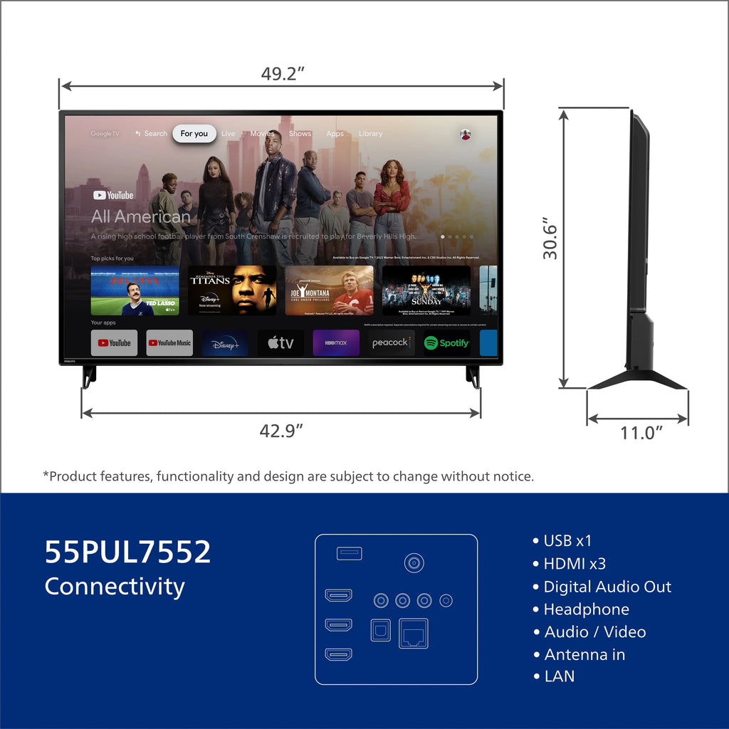 55 Class 4K Ultra HD Smart LED TV W4979