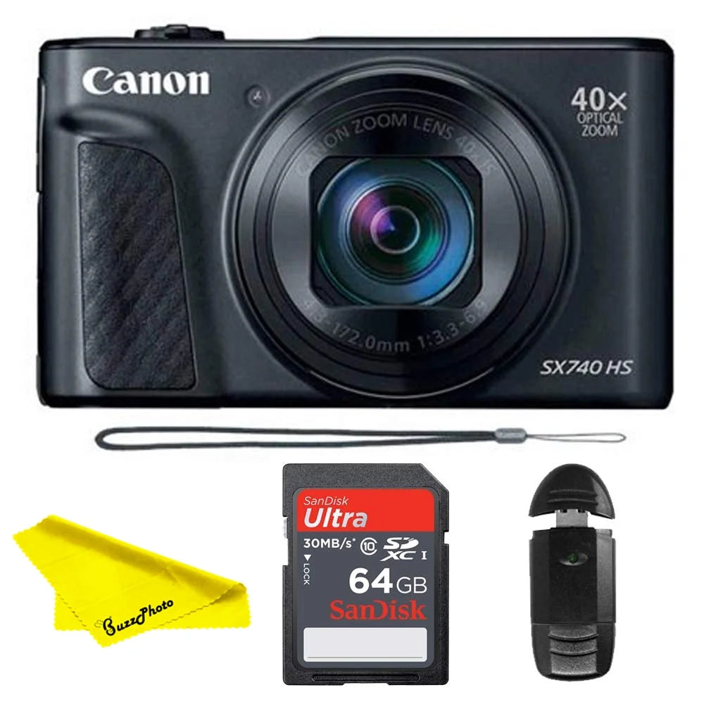 Black Digital Camera with 64 GB Memory Card H241