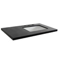 Black Granite Vanity Top with Right Side Rectangular Sink O989
