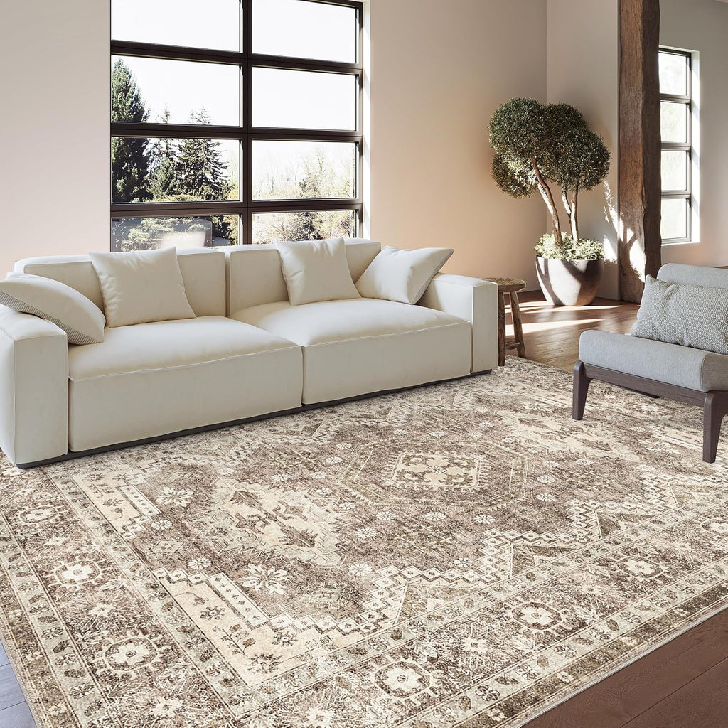 9x12 Stain Resistant Washable Anti Slip Vintage Tribal Area Rug G250