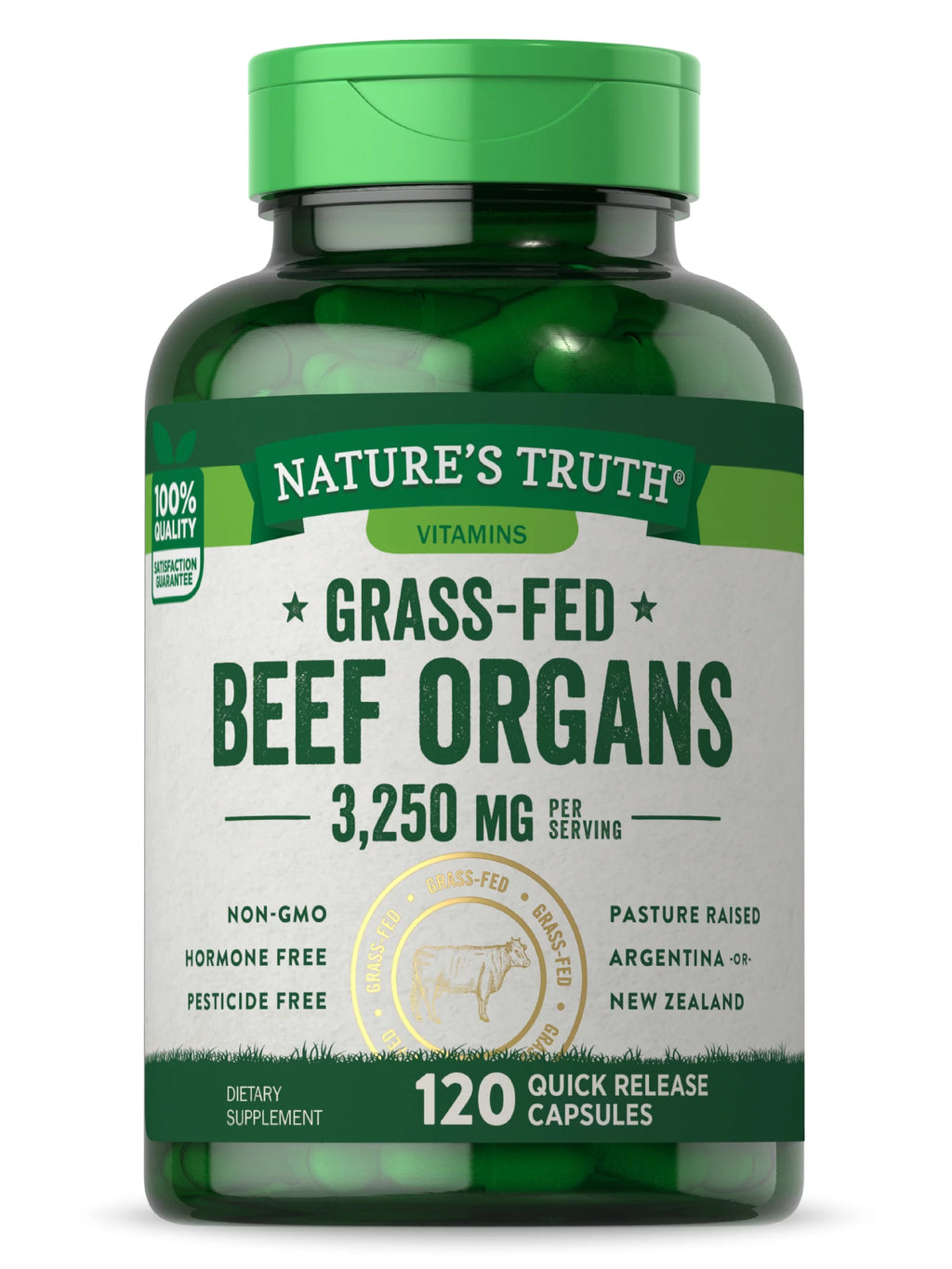 120 Count 3250mg Beef Organs Capsules M14134