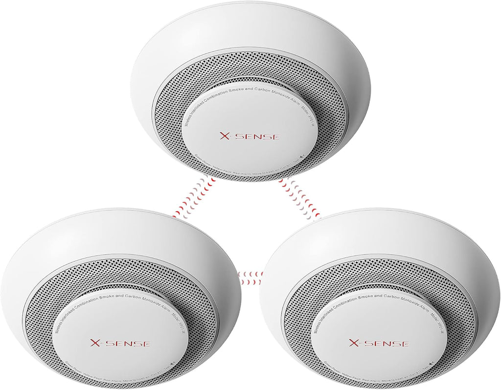 3-Pack Wireless Interconnected Smoke and Carbon Monoxide Detector Alarm R153101