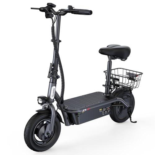 Electric Scooter with Seat, 14" Pneumatic Tire, Height Adjustable Seat O4150