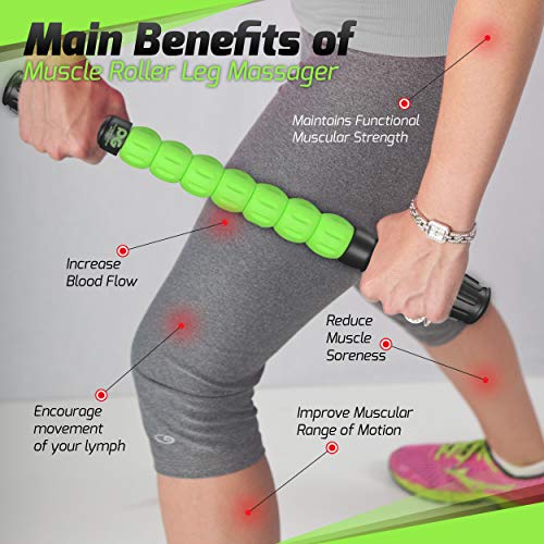 Muscle Roller Stick Pro, Roller Massager - Body Roller Stick Leg Roller for Muscles Deep Tissue, Self Massage Tool (1 Stick) I524