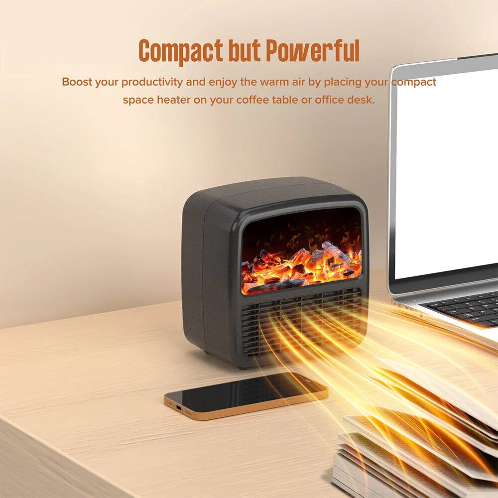 1500W Portable Electric Ceramic Space Heater with Adjustable Thermostat L390007