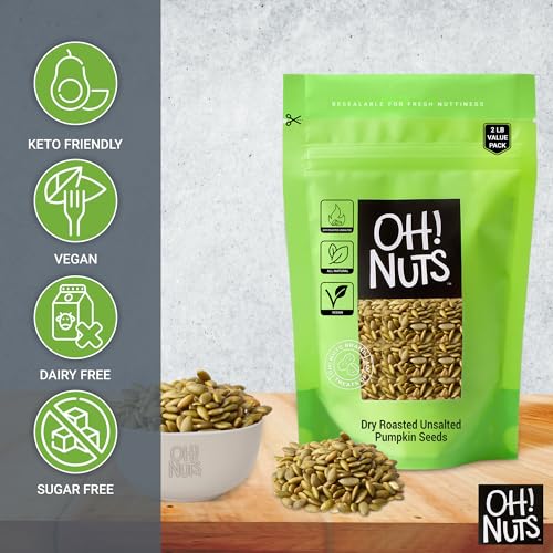 Dry Roasted Unsalted Pumpkin Seeds, 2-Pound Bulk Bag N500080