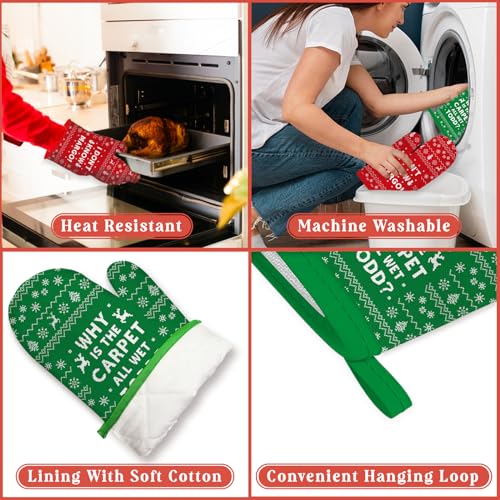 2Pcs Funny Holiday Oven Mitts Pot Holders O744442
