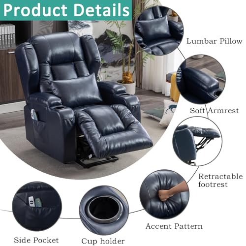 Electric Power Lift Recliner Chair with Massage & Heat J828