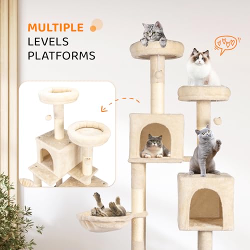 Gray Wooden Cat Tree with Litter Box and Scratching Posts U857
