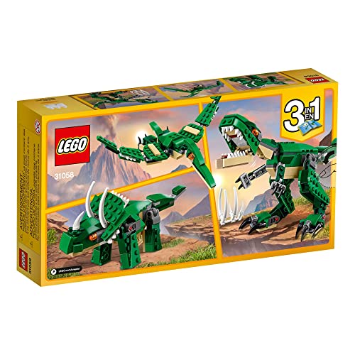 LEGO Creator 3 in 1 Mighty Dinosaur Toy, Transforms from T. rex to Triceratops to Pterodactyl Dinosaur Figures, 31058 C182