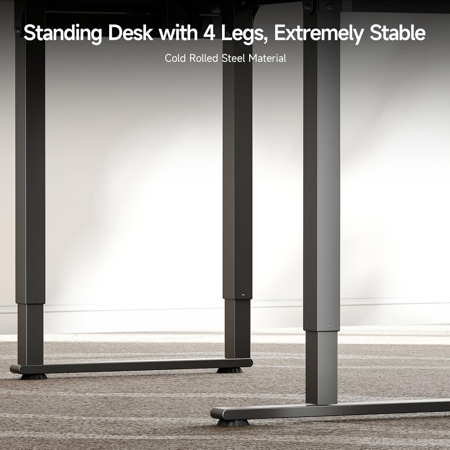 63x43 Inches L Shaped Electric Standing Desk Black K614