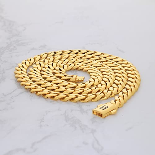 14k Yellow Gold 5mm Cuban Link Chain Bracelet P895985