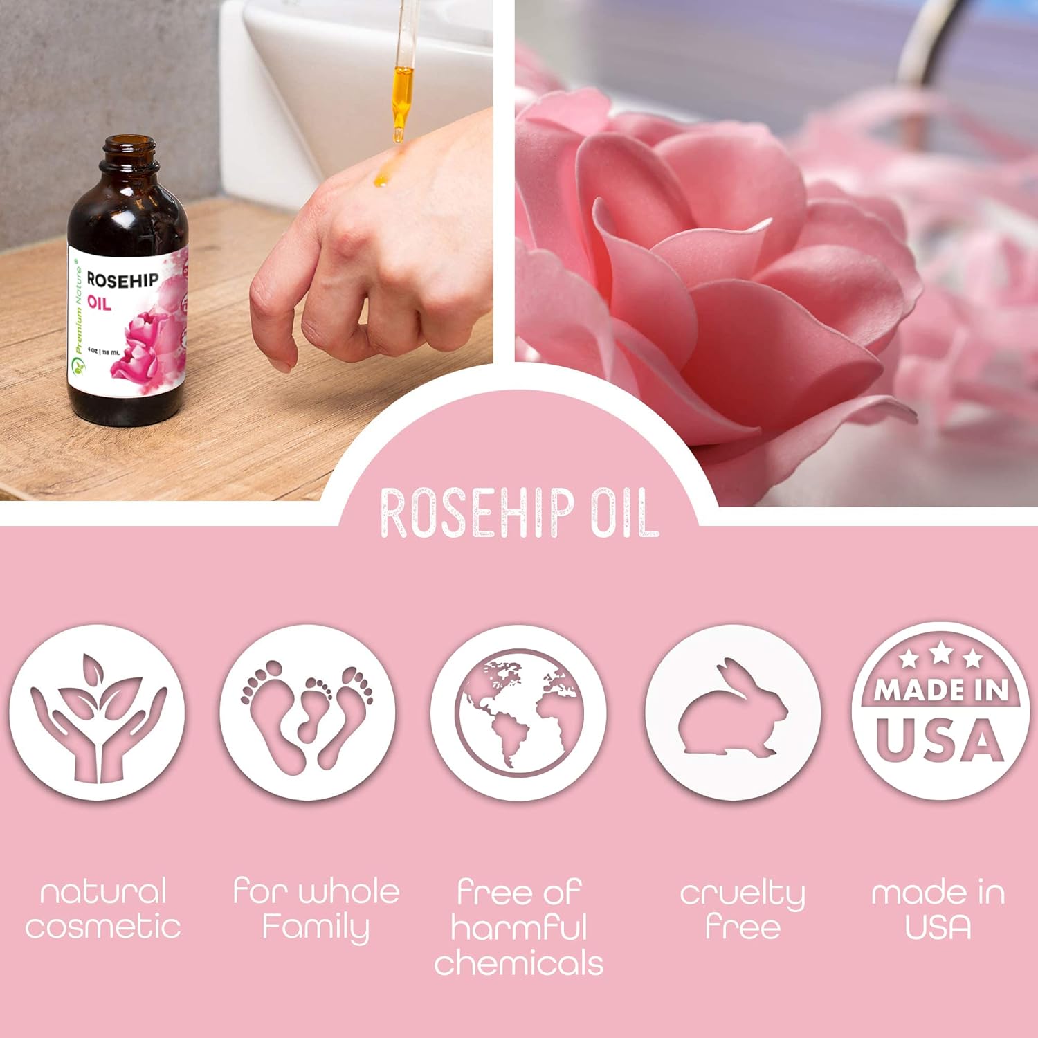 Rosehip Seed Oil Cold Pressed Unrefined Oil 4oz B979