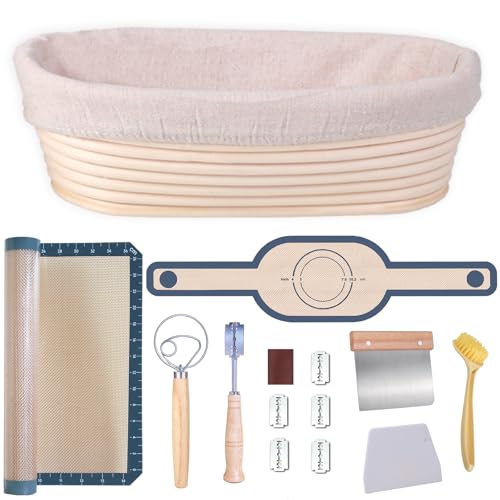 Set of 8 Oval Rattan Bread Proofing Basket U3951