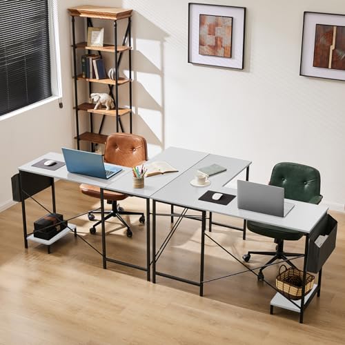Black L Shaped Computer Desk with Wooden Desktop CPU Stand Side Bag G419799