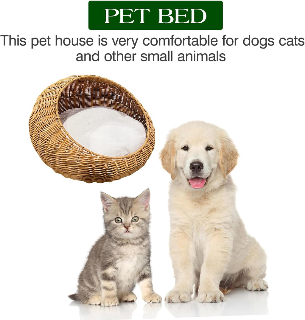 Poly Rattan Pet Bed Basket with Removable Washable Cushion Y895