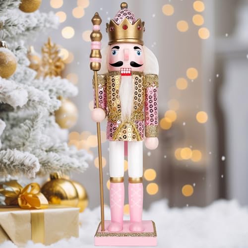 Pink Wooden Nutcracker Figure, 12” S3736