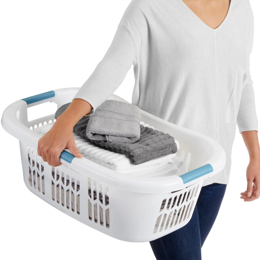 White 2.1 Bushel Plastic Laundry Basket K12271