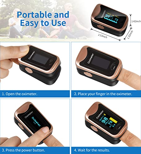 Pulse Oximeter Fingertip with Large OLED Digital Display K9523