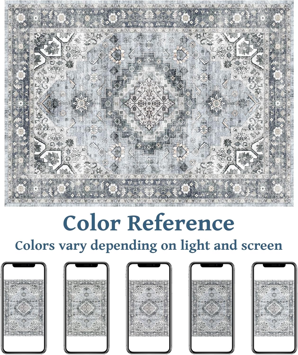 Machine Washable 5x7 Area Rug I399